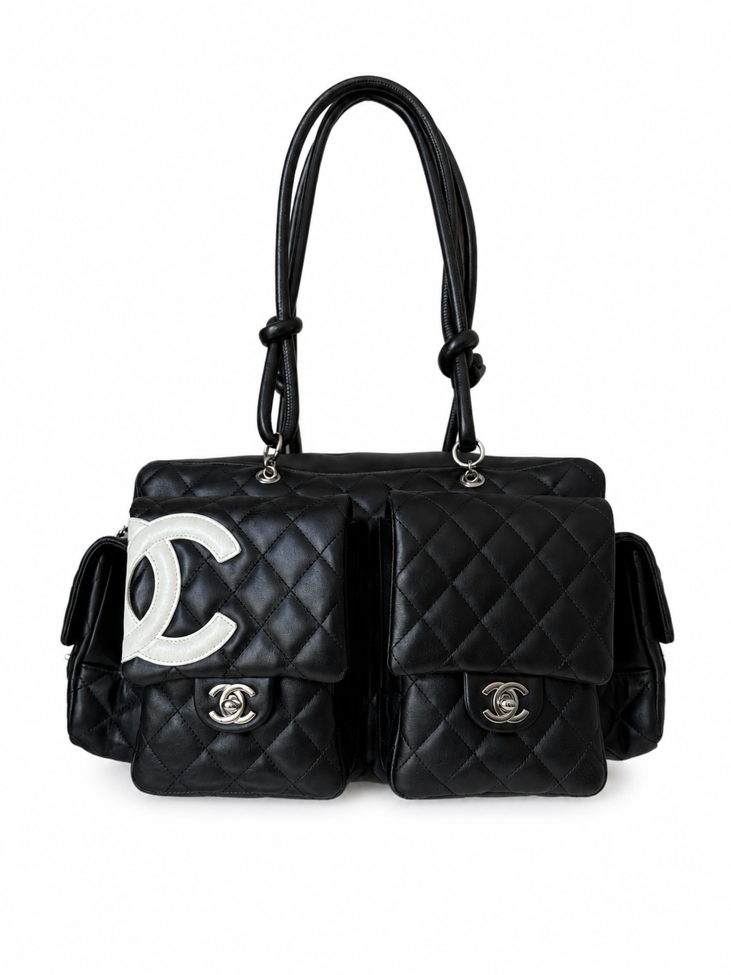 CHANEL BLACK CAMBON REPORTER BAG