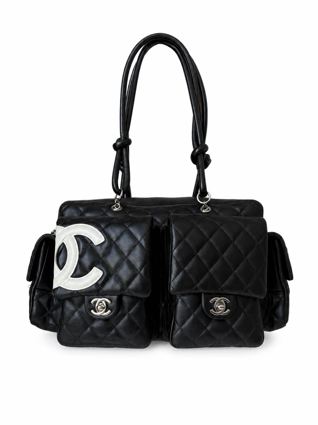 CHANEL BLACK CAMBON REPORTER BAG