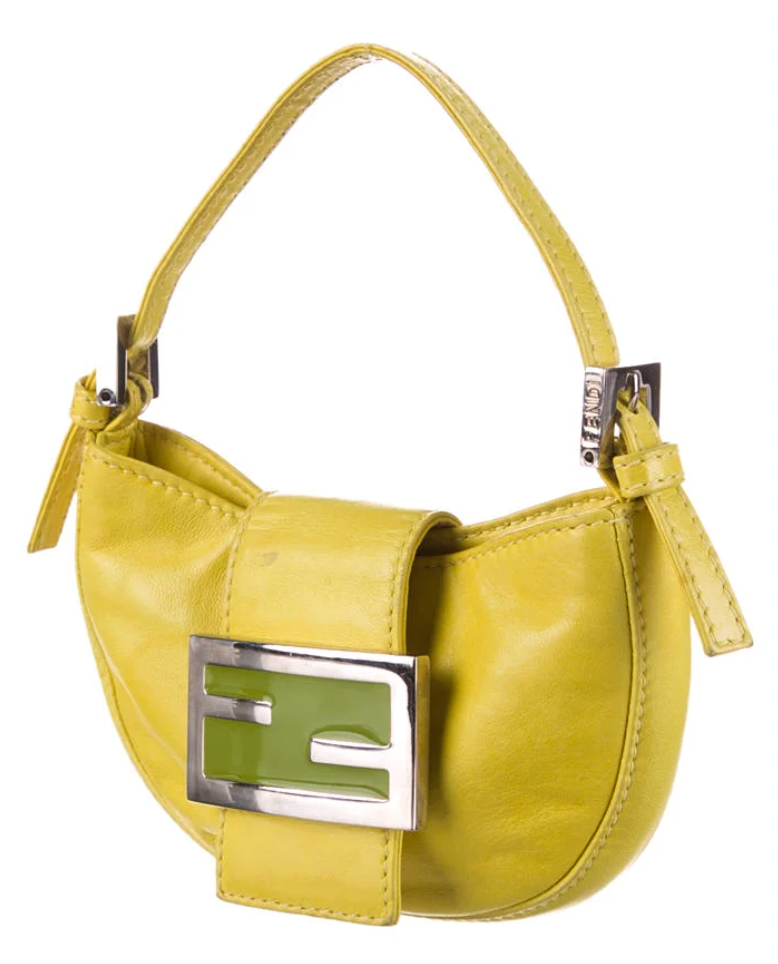 FENDI MINI LIME CROISSANT BAG