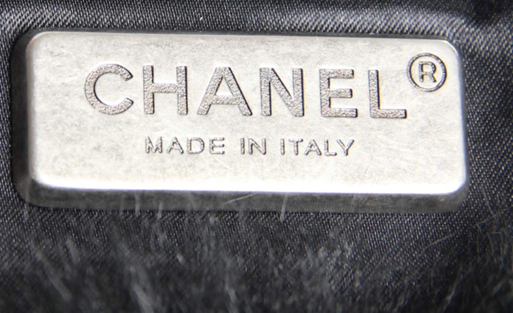 CHANEL BLACK FUR FLAP BAG