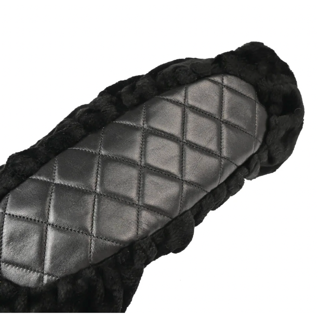 CHANEL BLACK FAUX FUR HOBO BAG