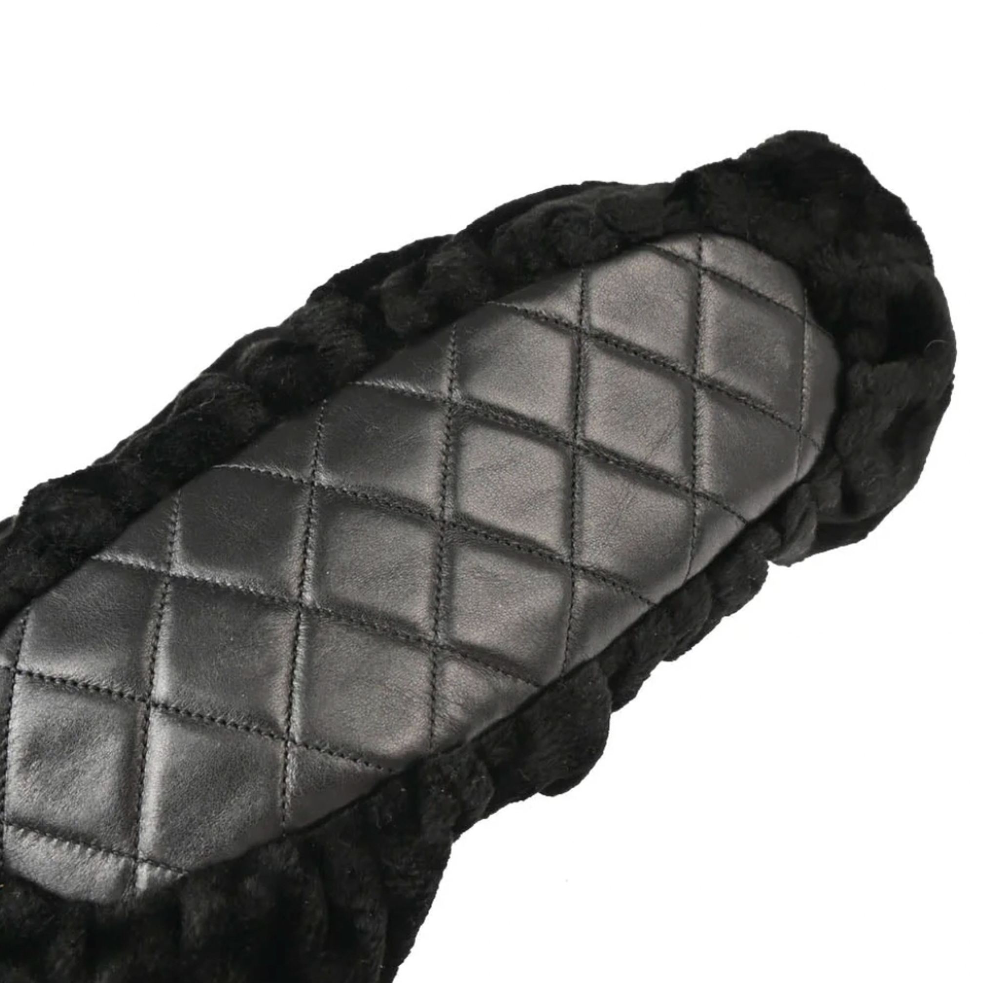 CHANEL BLACK FAUX FUR HOBO BAG