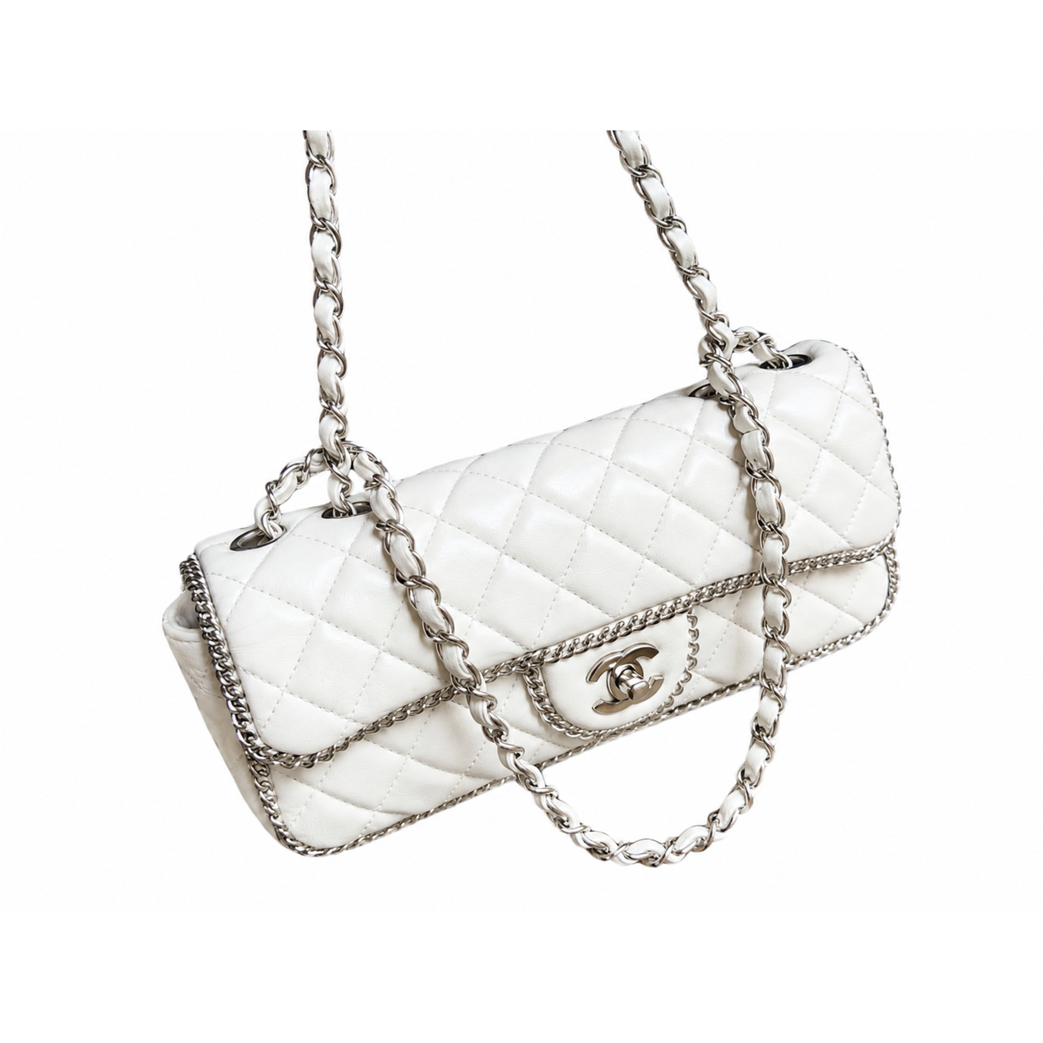 CHANEL WHITE MADISON FLAP BAG